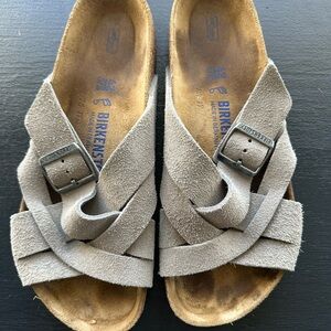 Birkenstock Women's Gray Suede Sandals